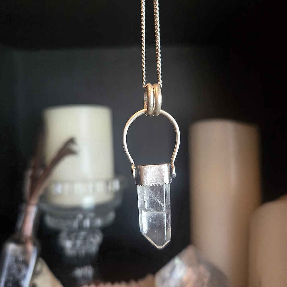 Sterling Silver Crystal Point Divination Necklace